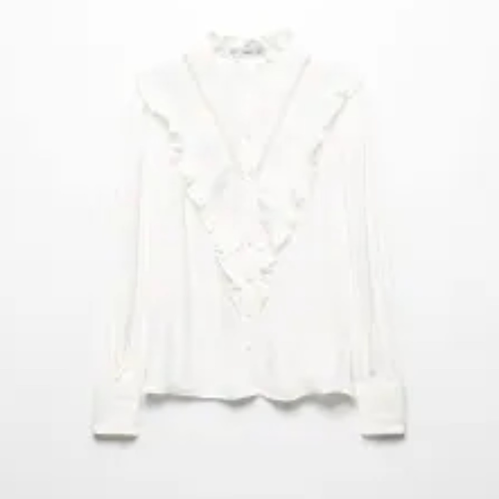 Mango Shirt with Ruffle Detail